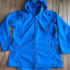 Duluth Trading Co Women’s Large   Blue Hooded Jacket Soft shell Fleece